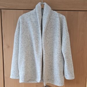 Fabletics Light Gray Shawl-Collar Shacket, Small, Quiet Lux, Comfort, GUC